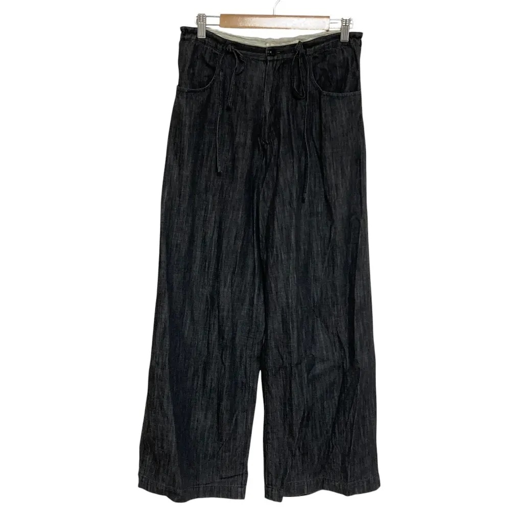 Y's YOHJI YAMAMOTO ワイズ ヨウジヤマモト ライトオンスデニム ワイドパンツ YR-P05-008 サイズ2 ブラック