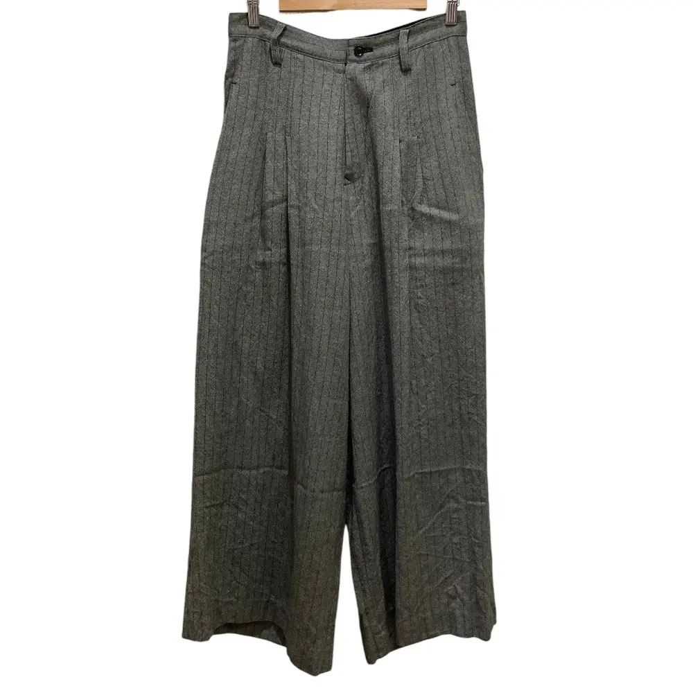 Y's Yohji Yamamoto ワイズ ヨウジヤマモト ストライプ タック ワイドパンツ YB-P03-127 2 グレー