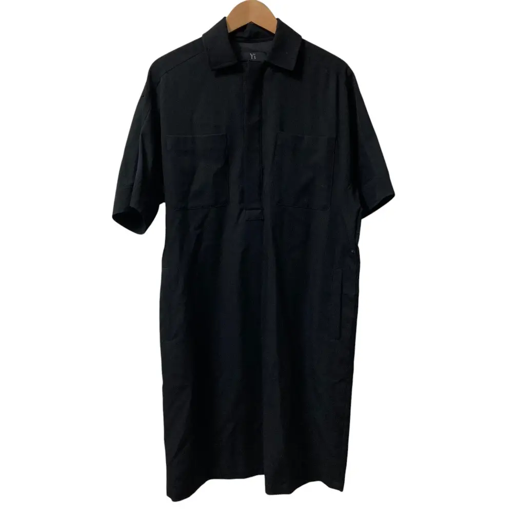 Y's Yohji Yamamoto ワイズ ヨウジヤマモト ショートスリーブ プルオーバーシャツドレス ワンピース サイズ2 ブラック