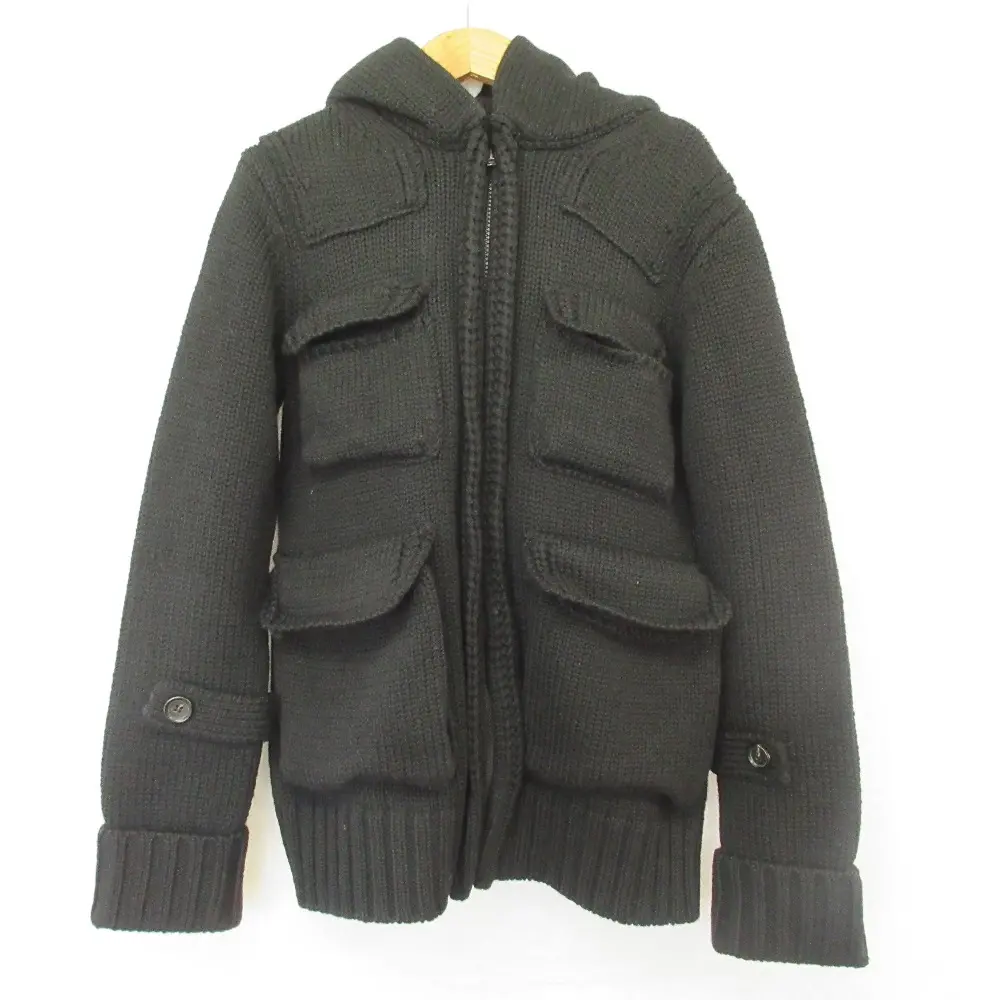 Y's Yohji Yamamoto ワイズ ヨウジヤマモト ダブルジップニットフーディー ニットジャケット YV-K12-182 サイズ2 ブラック