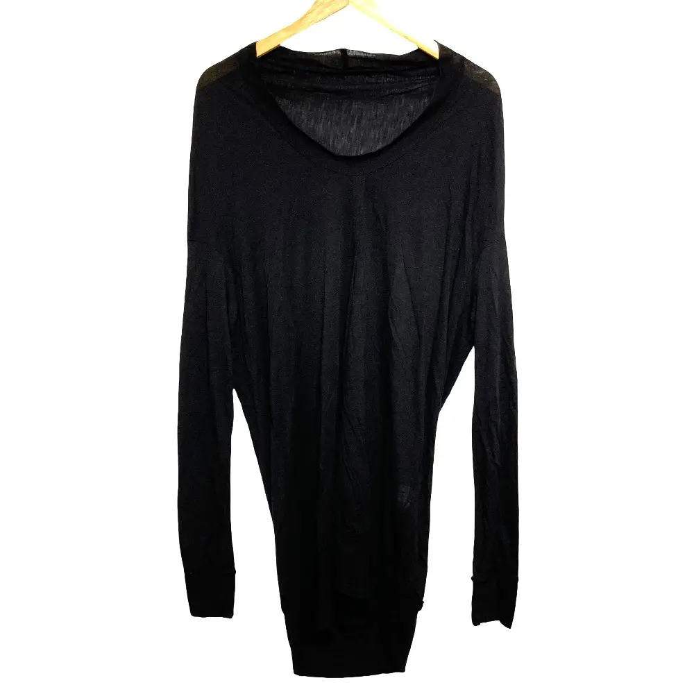 Y'S YOHJI YAMAMOTO ワイズ ヨウジヤマモト ロングスリーブ ドレープ ニットカットソー サイズ2 ブラック