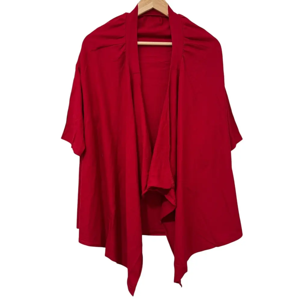 Yohji Yamamoto +NOIR ヨウジヤマモトプリュスノアール オープンフロント ハーフスリーブ カーディガン NN-T97-996 2 レッド