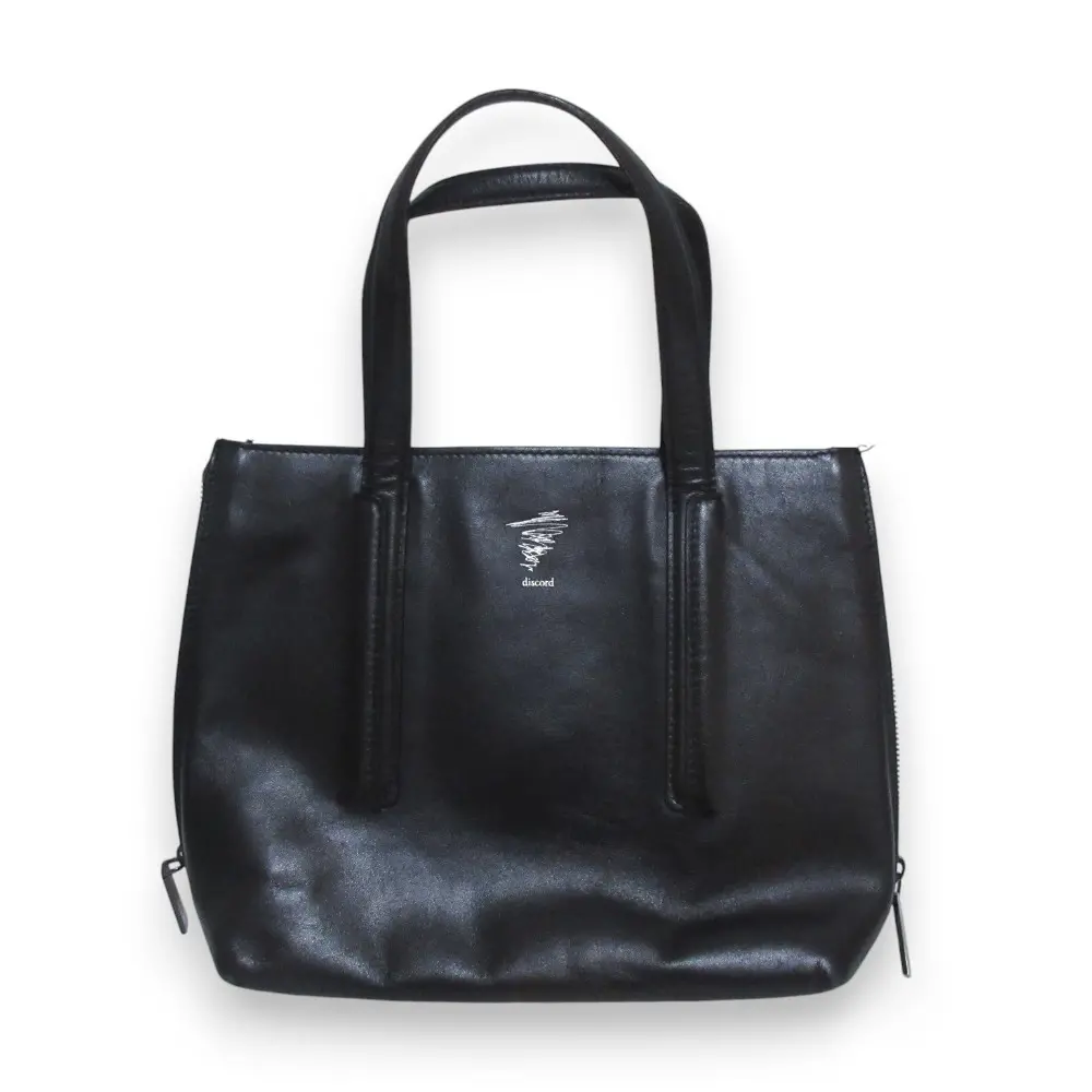 discord Yohji Yamamoto ディスコード ヨウジヤマモト カウレザー サイドジップ ハンドバッグ ブラック