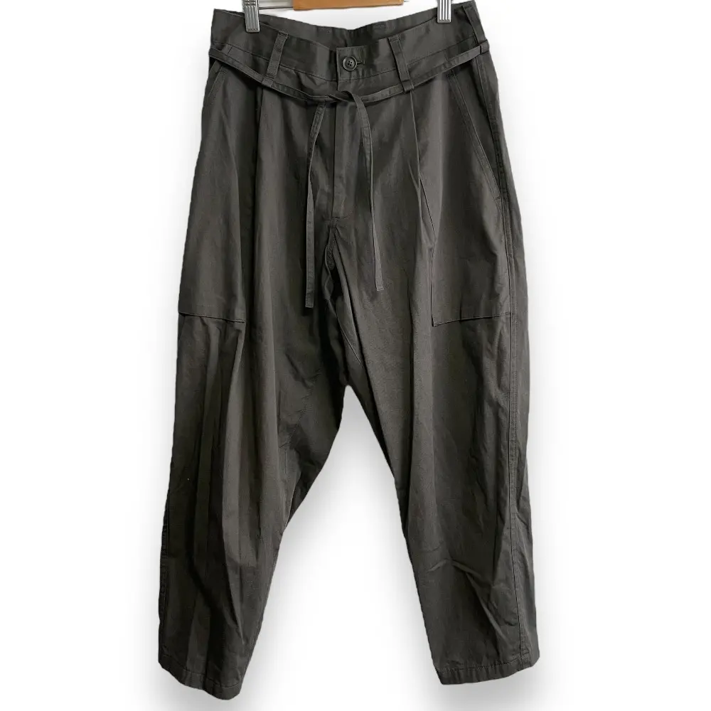 22SS Ground Y Yohji Yamamoto グラウンドワイ ヨウジヤマモト ベルテッド テーパードパンツ GG-P15-004 1 カーキ
