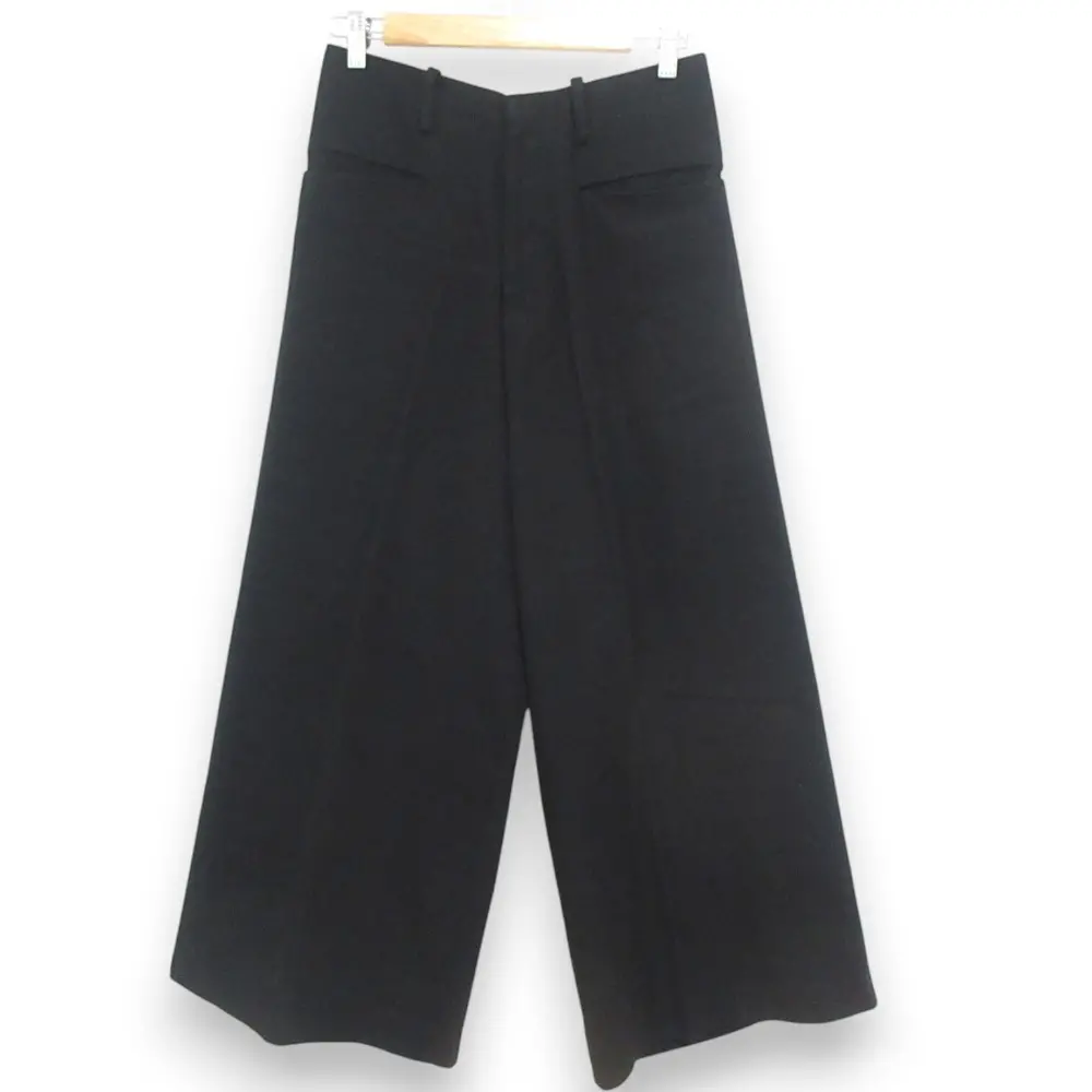 Yohji Yamamoto ヨウジヤマモト コットン フロントポケット ワイドパンツ FB-E07-027 サイズ1 ブラック