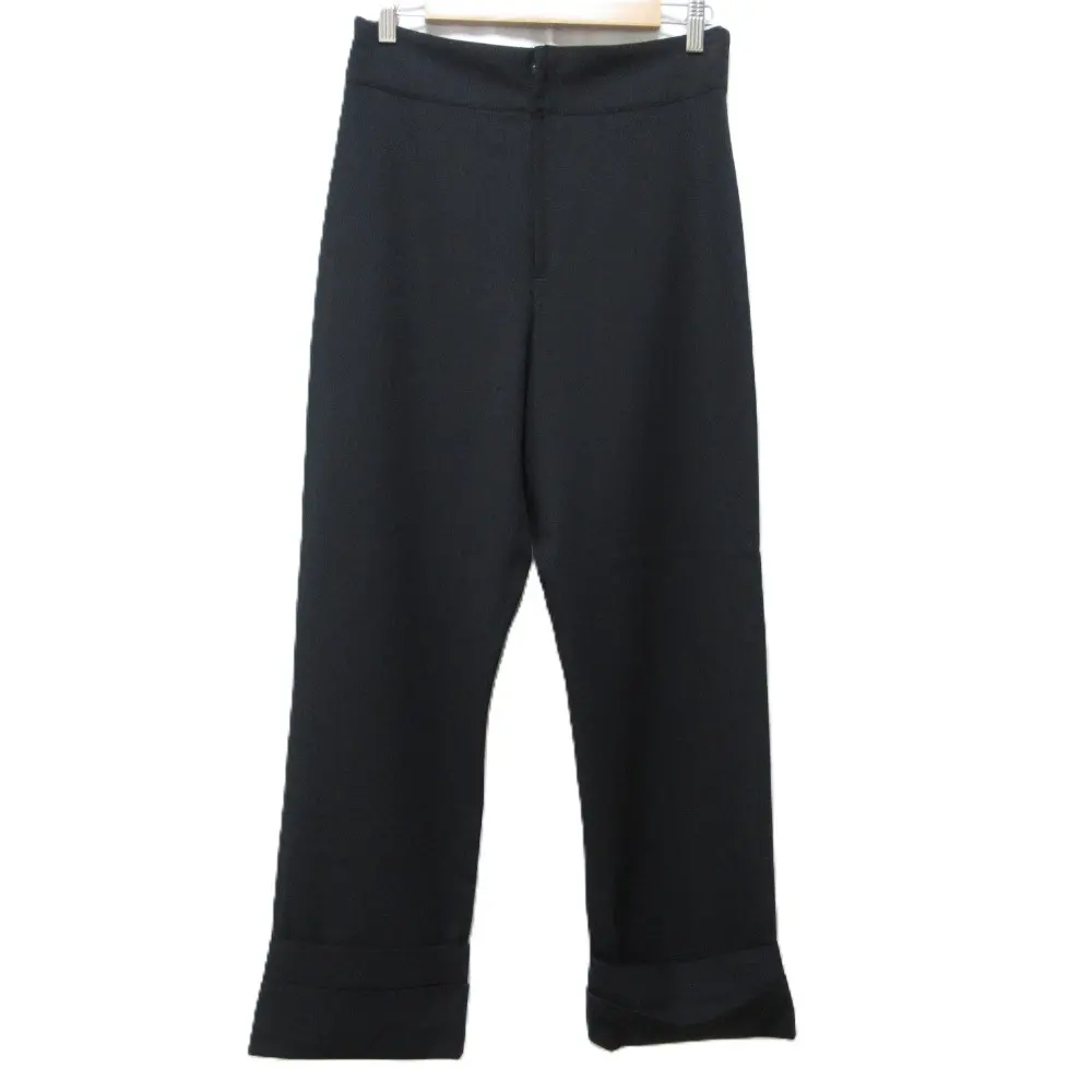 Yohji Yamamoto ヨウジヤマモト 90s ヴィンテージ ロールアップ ハイウエスト ウールパンツ スラックス FF-P04-100 M ブラック