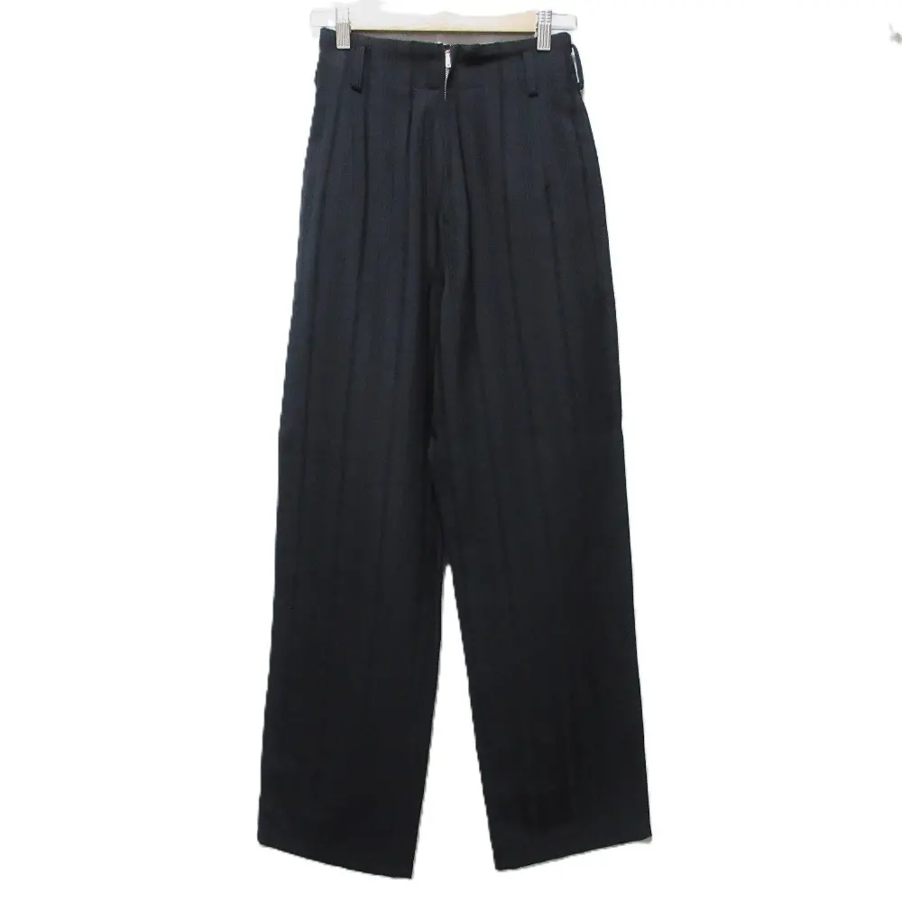 Yohji Yamamoto ヨウジヤマモト 90s ヴィンテージ シャドーストライプ ハイウエスト パンツ スラックス FP-P20-155 SS ブラック