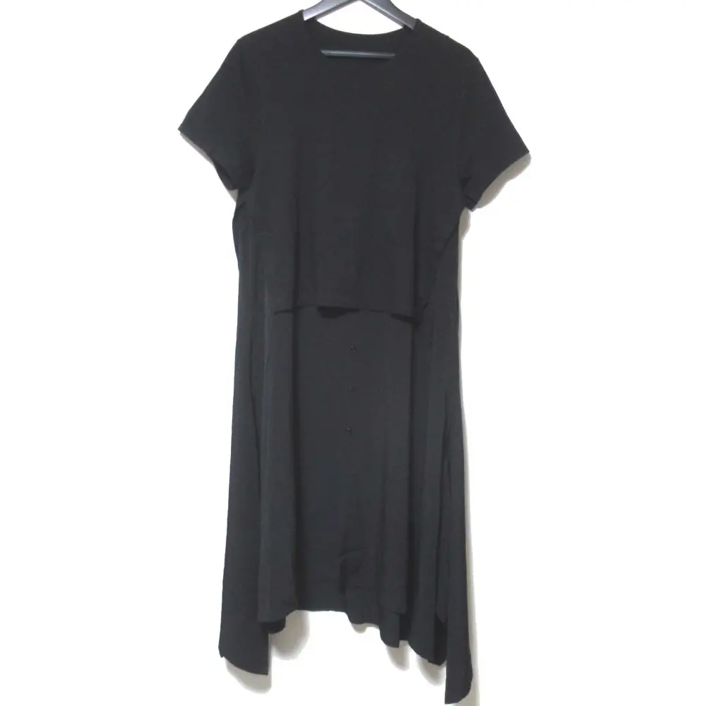 Ground Y グラウンドワイ ヨウジヤマモト ミモレ丈 ロング丈 ショートスリーブ ワンピース GA-T37-803 1サイズ ブラック