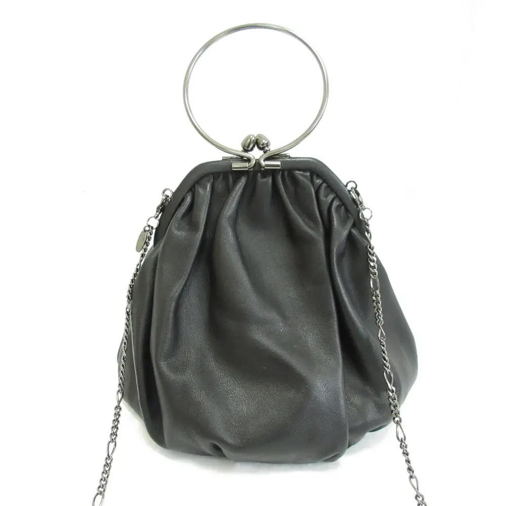 discord ディスコード ヨウジヤマモト Clasp drape pouch レザー 2way ショルダーポーチ リングハンドバッグ ブラック