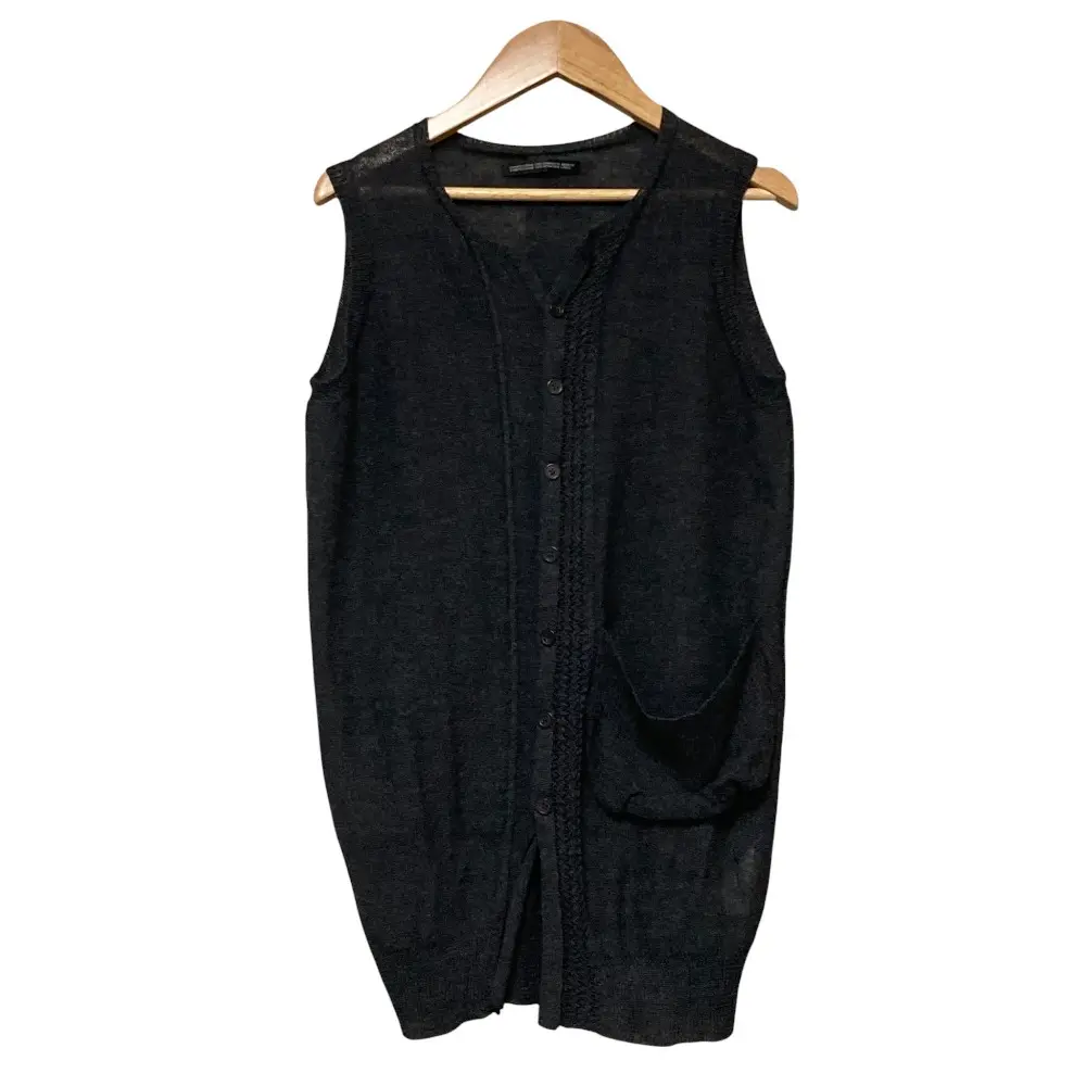 Y's ワイズ ヨウジヤマモト ヘンプブレンド ニットベスト サイズ3 チャコールグレー