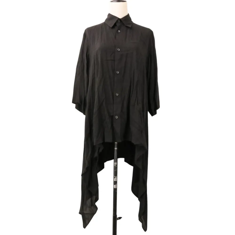 Yohji Yamamoto Collections ヨウジヤマモトコレクションズ アシンメトリーヘム シャツ ブラウス FG-60-204 サイズ2 ブラック