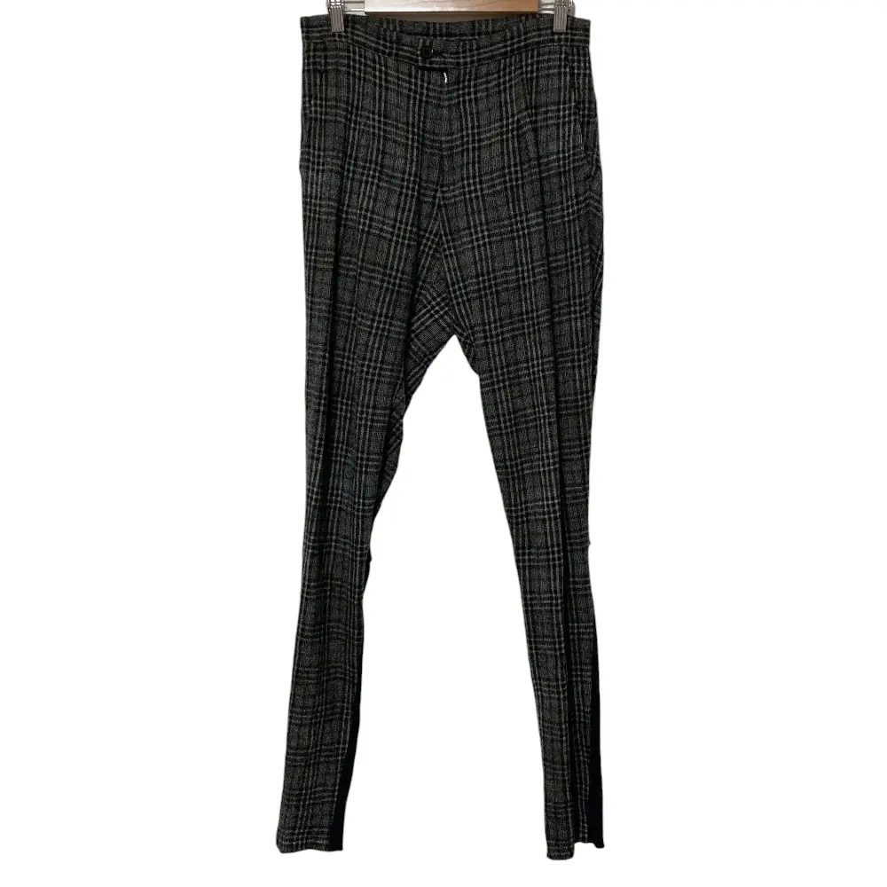 yohji yamamoto ヨウジヤマモト チェック スリムパンツ スラックス ブラック サンプル品