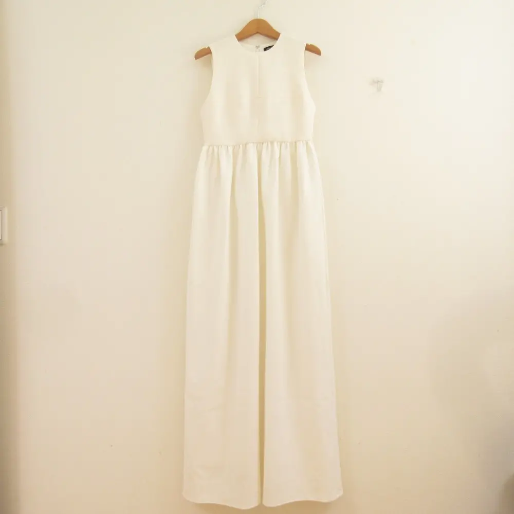 YOKO CHAN ヨーコチャン フロアレングスギャザードレス ノースリーブ マキシ丈 フレアワンピース YWD-119-001 F ホワイト