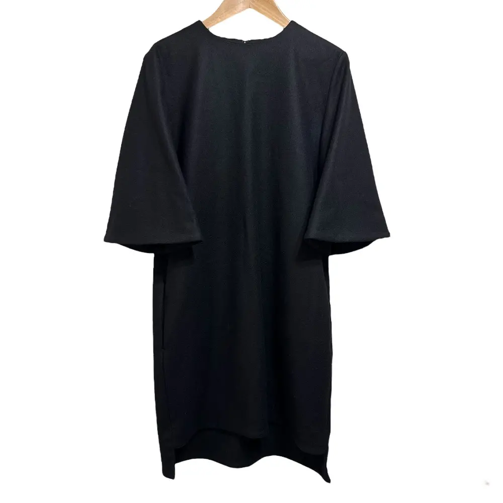 YOKO CHAN ヨーコチャン ストレッチ 七分袖 ひざ丈 ワンピース サイズ40 ブラック