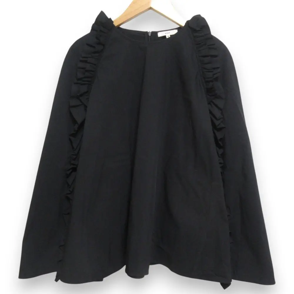 22SS yori ヨリ ケープスリーブ プルオーバーフリルブラウス YR2221-066SM 38 ブラック