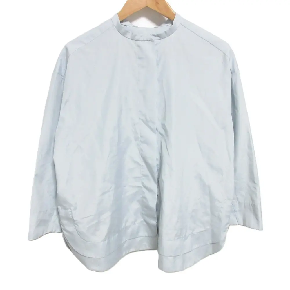 yori ヨリ バックリボン 七分袖 ブラウス シャツ 36 ライトブルー