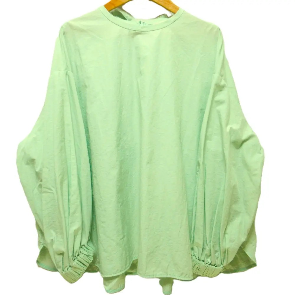 22SS yori ヨリ ソルベカラーブラウス バックリボン 長袖 プルオーバー オーバーサイズ シャツ F ライトグリーン