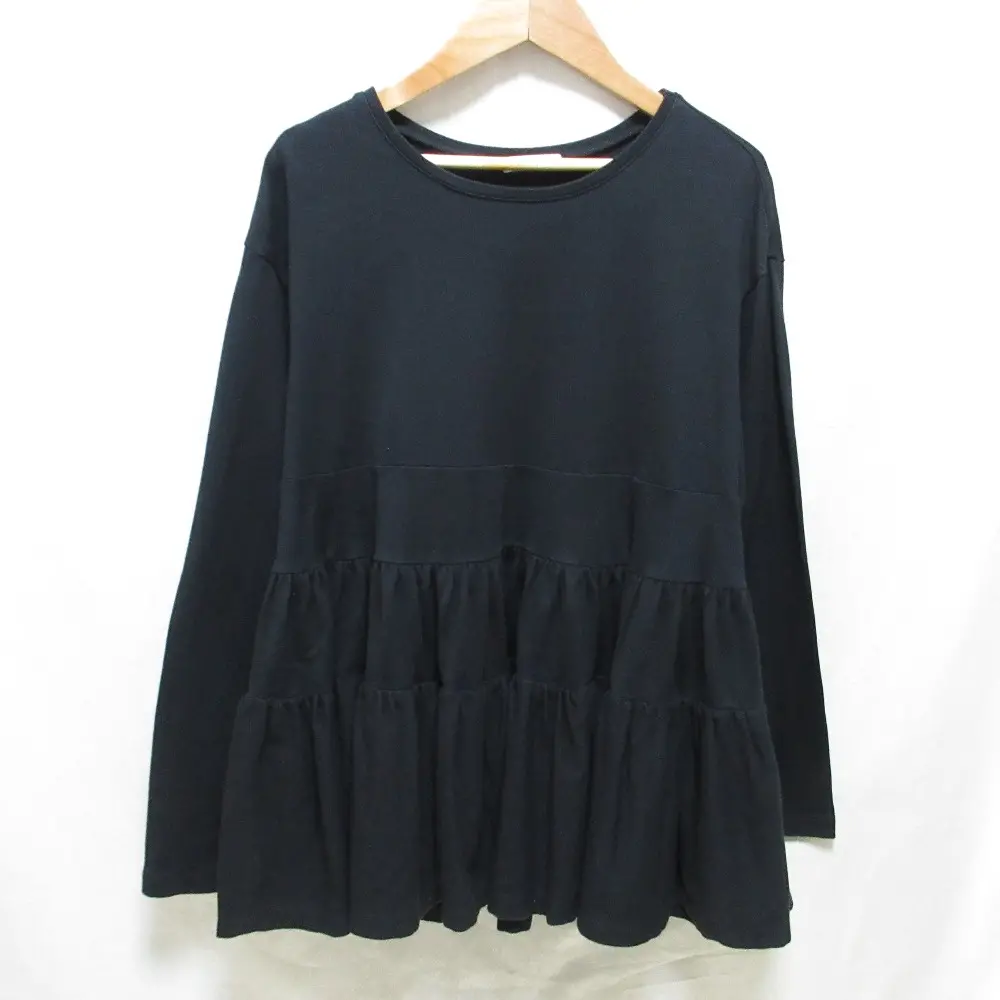 21AW yori ヨリ ランダムフリルカットソー 長袖 クルーネック ティアード プルオーバー Tシャツ F ブラックの買取実績【2024年8月買取】