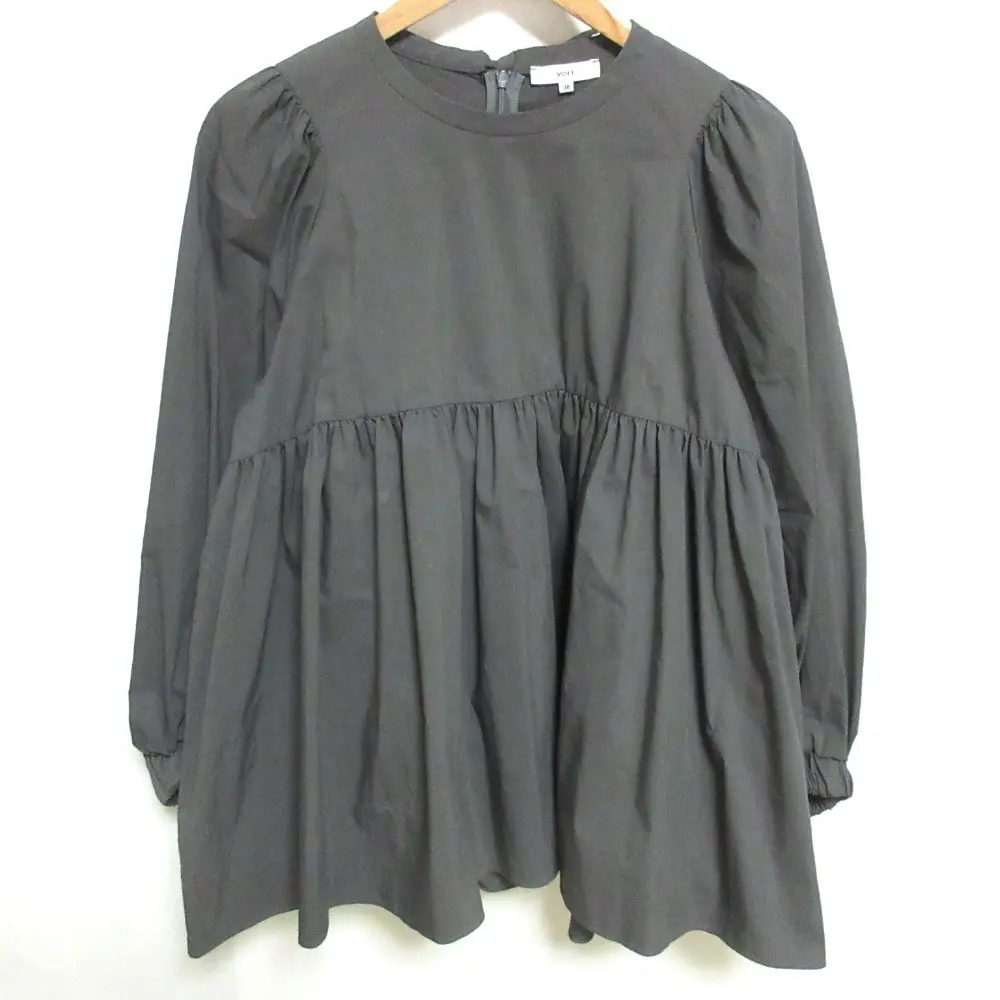 20AW yori ヨリ コットン バックリボン ブラウス プルオーバーシャツ YR2021-091AW 38 グレーカーキ