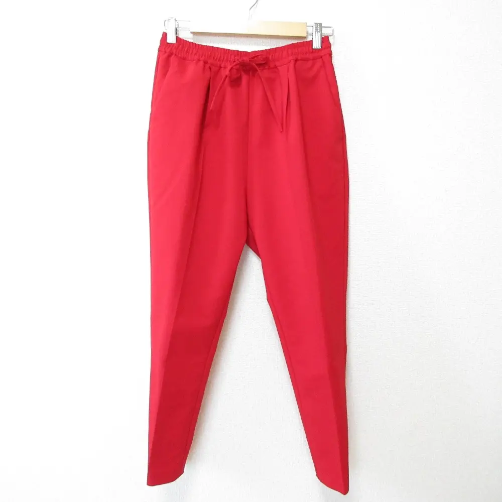 yori ヨリ カラータックパンツ イージー テーパード スラックス YR1922-104AT 38 レッド