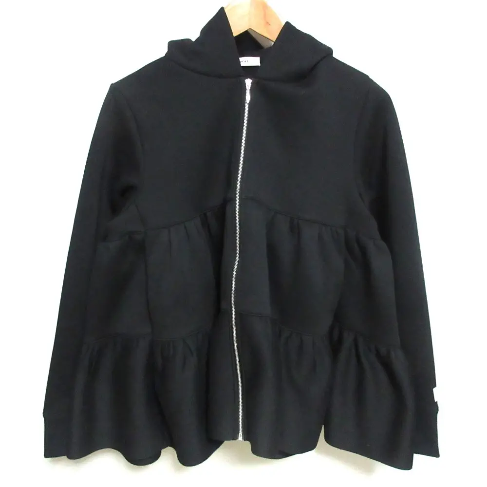 yori ヨリ 定番モデル ダンボールティアードパーカー YR15-24077SP F ブラック