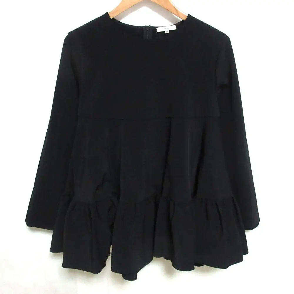 23SS yori ヨリ ティアードストレッチブラウス YR21-23048SP 38 ブラック