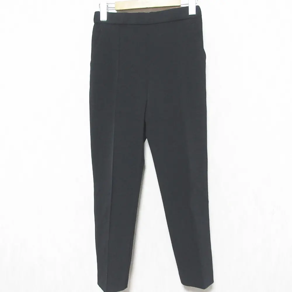 22AW yori ヨリ ピンタックストレッチパンツ イージー スリム スラックス YR2222-111AW 36 ブラック