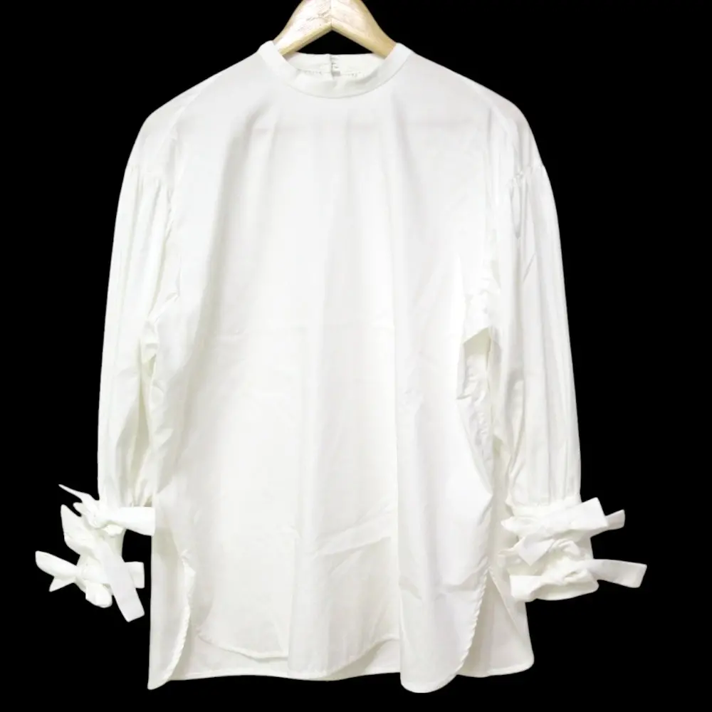 shirocon yori シロコン ヨリ リボンカフスブラウス プルオーバー ワイド チュニック SC2121-001SP サイズ36 ホワイト