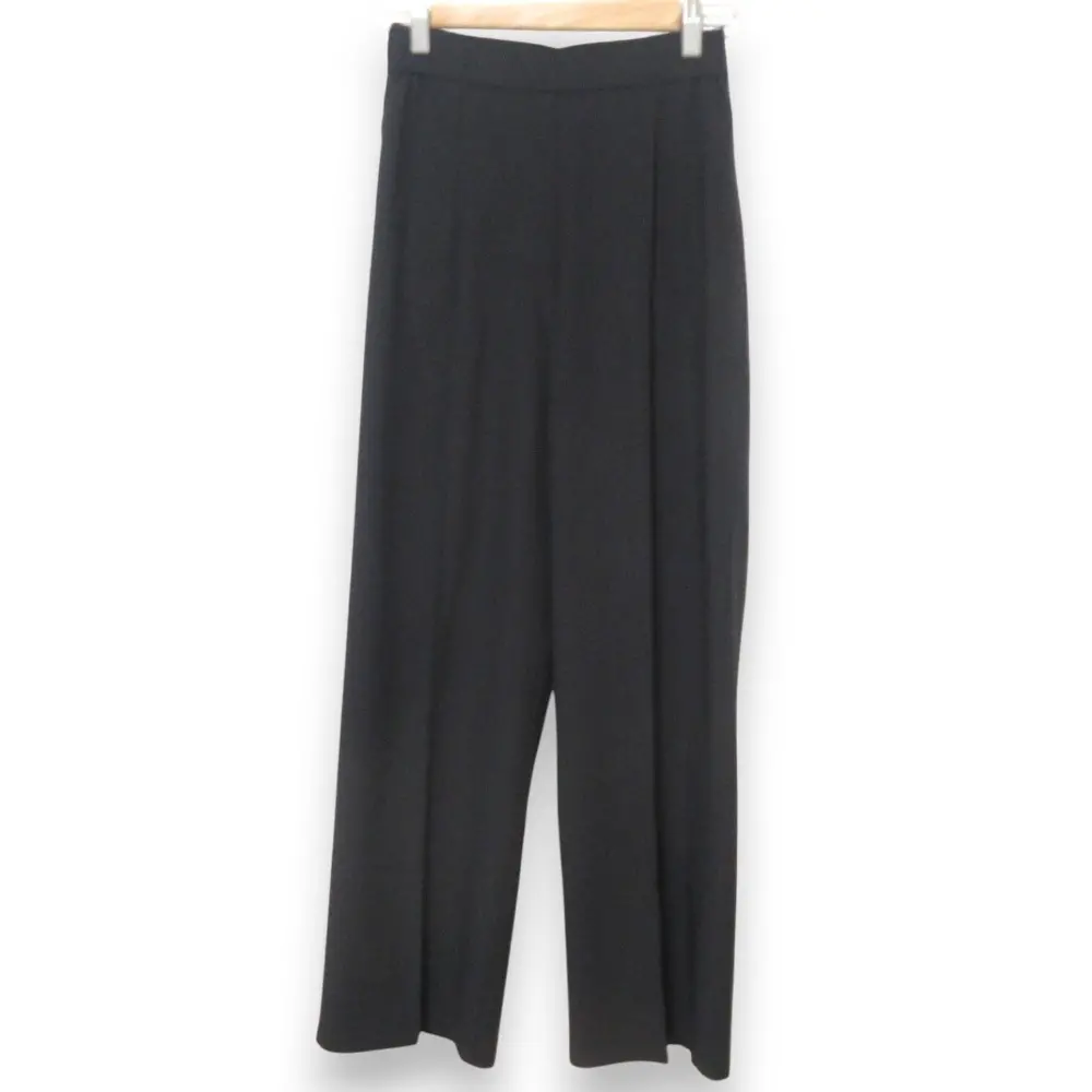23AW yori ヨリ ノンアイロンワイドパンツ イージー スラックス YR22-23138AW サイズ36 ブラック