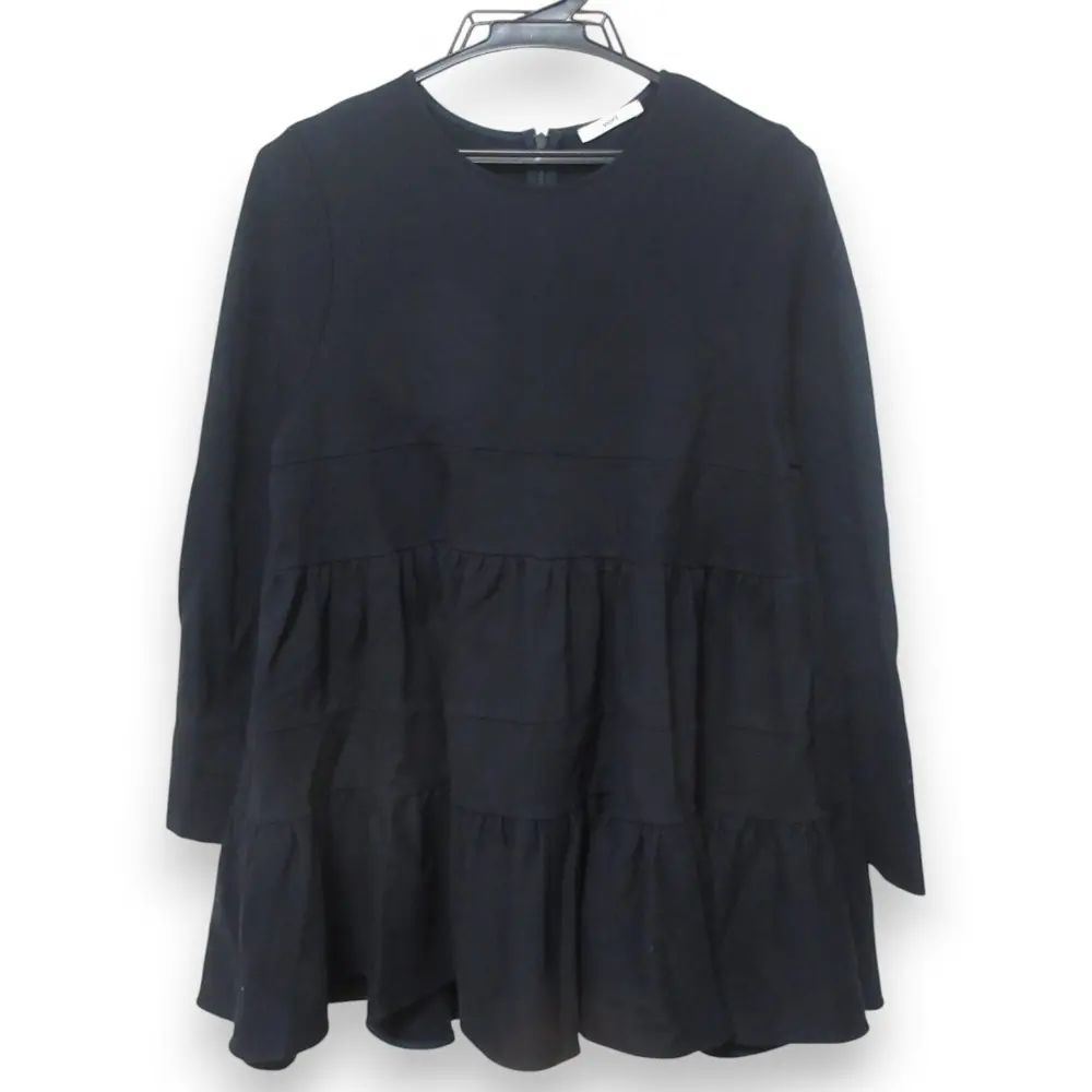 22AW yori ヨリ ぬくぬくヘムフリルブラウス YR2221-123AW サイズF ネイビー