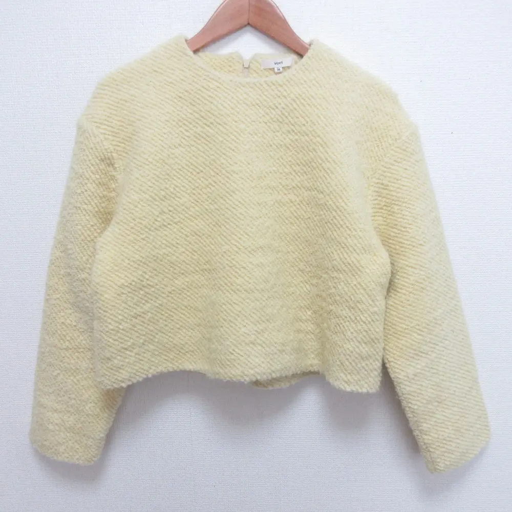 23AW yori ヨリ ループプルオーバー ニット セーター YR21-23112AW サイズ36 ライトイエロー
