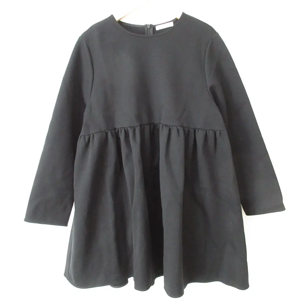 23AW yori ヨリ ダンボールニットチュニック 長袖 ペプラム フレア プルオーバー ブラウス カットソー YR11-23147AW F ブラック