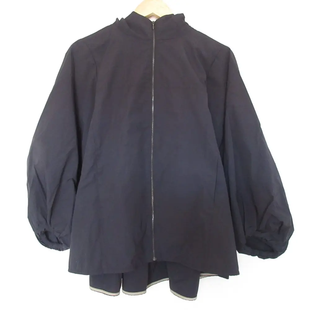 21SS yori ヨリ バックギャザー コンシャススリーブ 撥水 パーカー ジャケット F ブラック