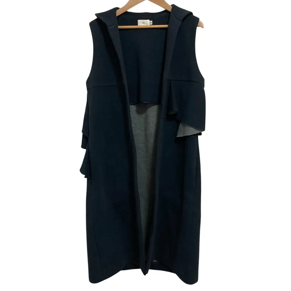 yori ヨリ ボンディング ストレッチ フリル アシンメトリー フーデッド ロングジレ ベスト YR151126AT F ネイビーの買取実績【2025年2月買取】