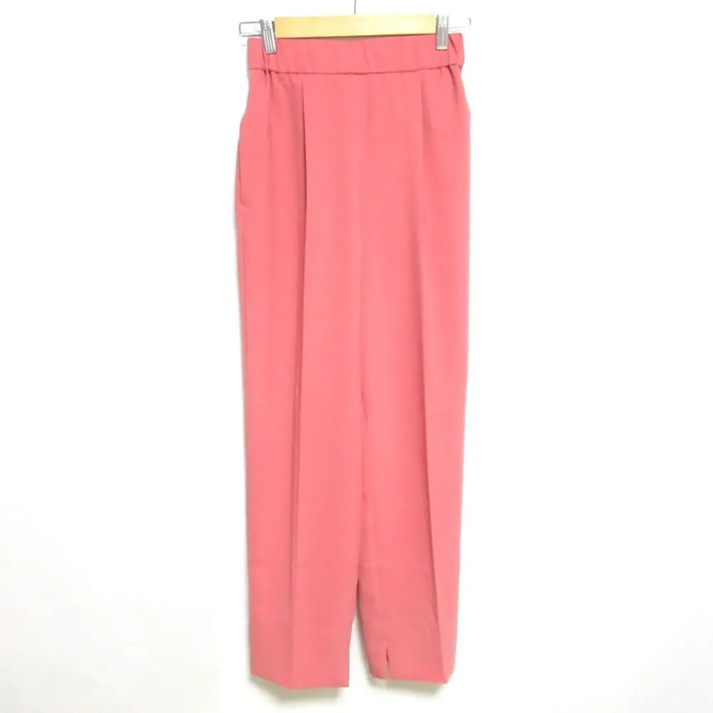 23SS yori ヨリ サラサラハンサムパンツ ストレッチ センタープレス イージー スラックス YR22-23074SM 36 ピンク