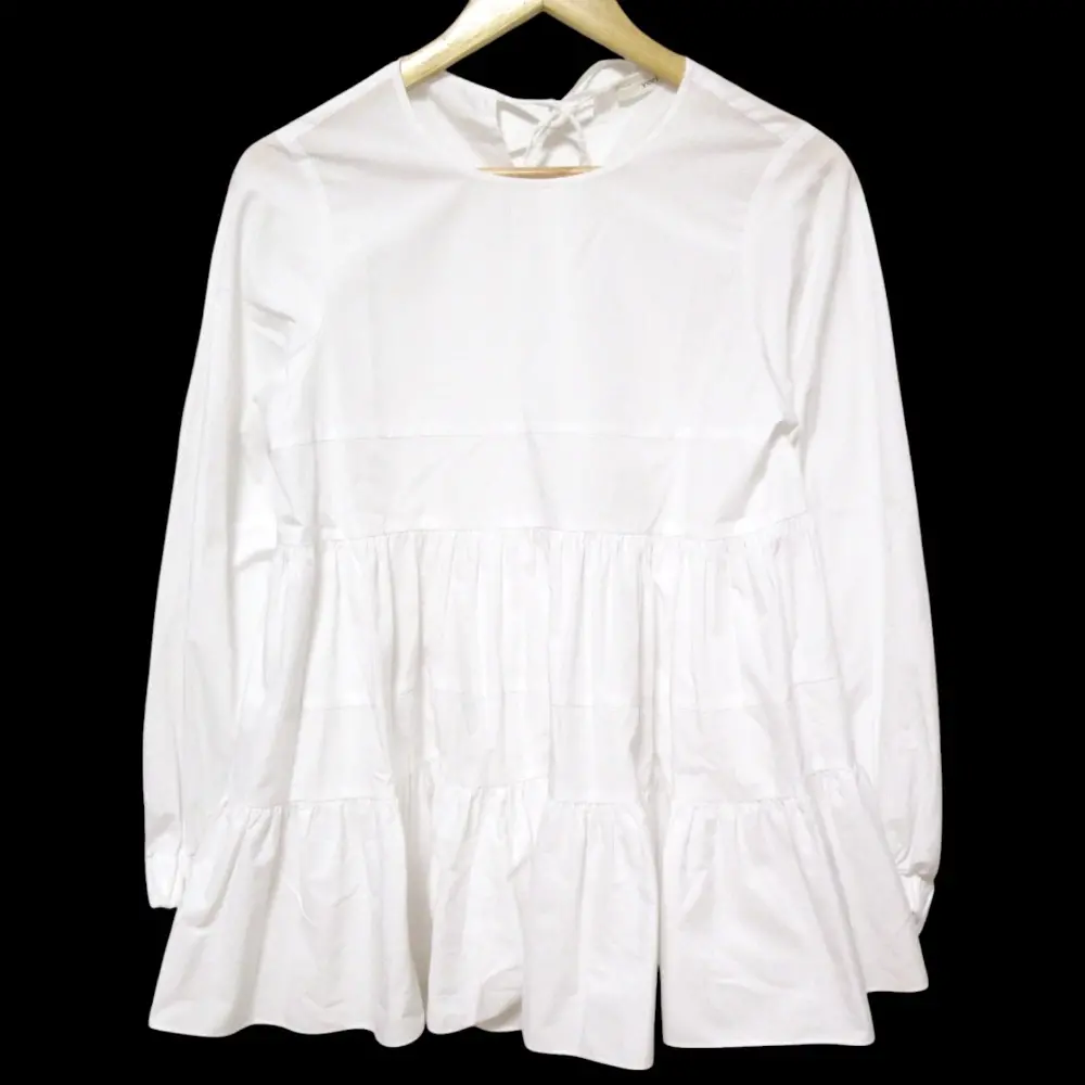 22SS yori ヨリ 長袖 ティアードロングブラウス YR2221-009SP サイズF ホワイト