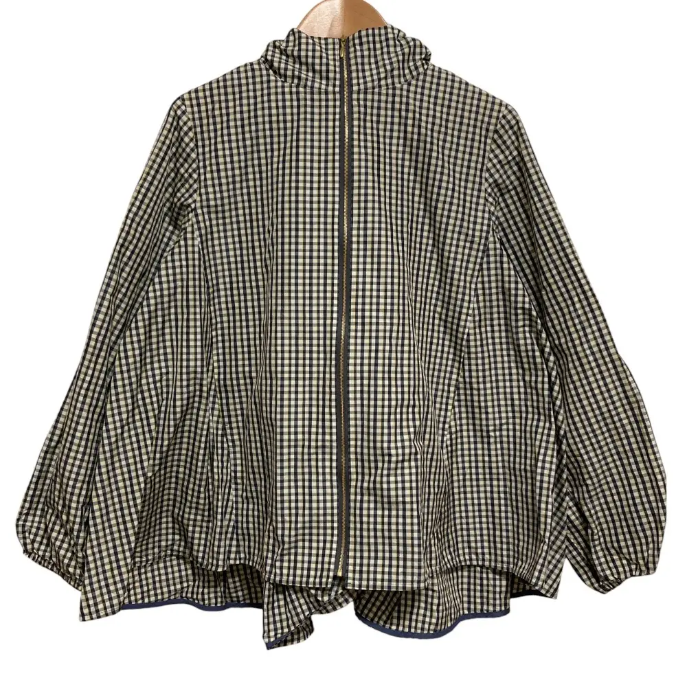 yori ヨリ チェック柄 ジップパーカー YR1925-087SM サイズF グレー