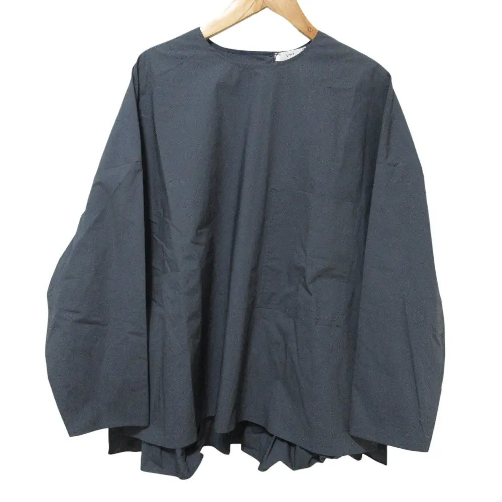 22SS yori ヨリ 長袖 ヘムフリルブラウス YR2221-012SP サイズF チャコールグレー