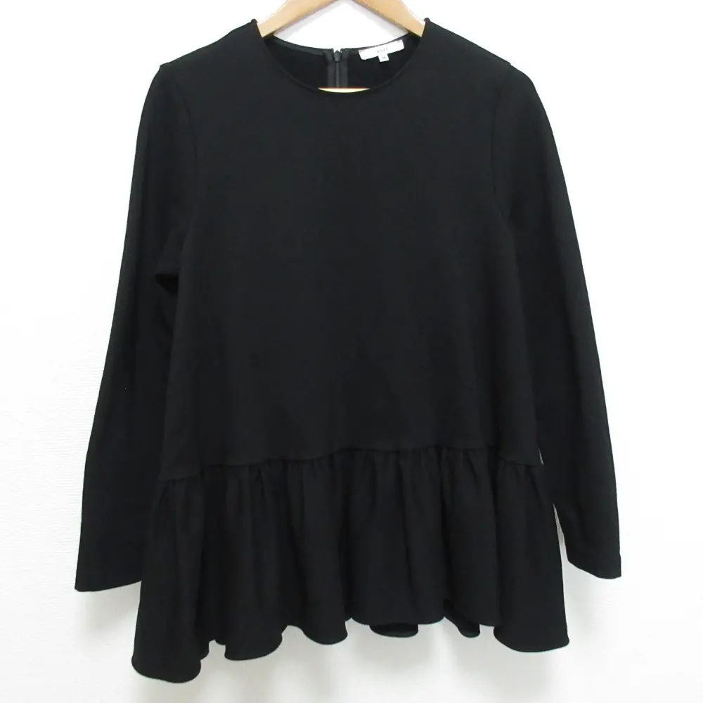 yori ヨリ ぬくぬくヘムフリルブラウス YR2121-115AW サイズ36 ブラック