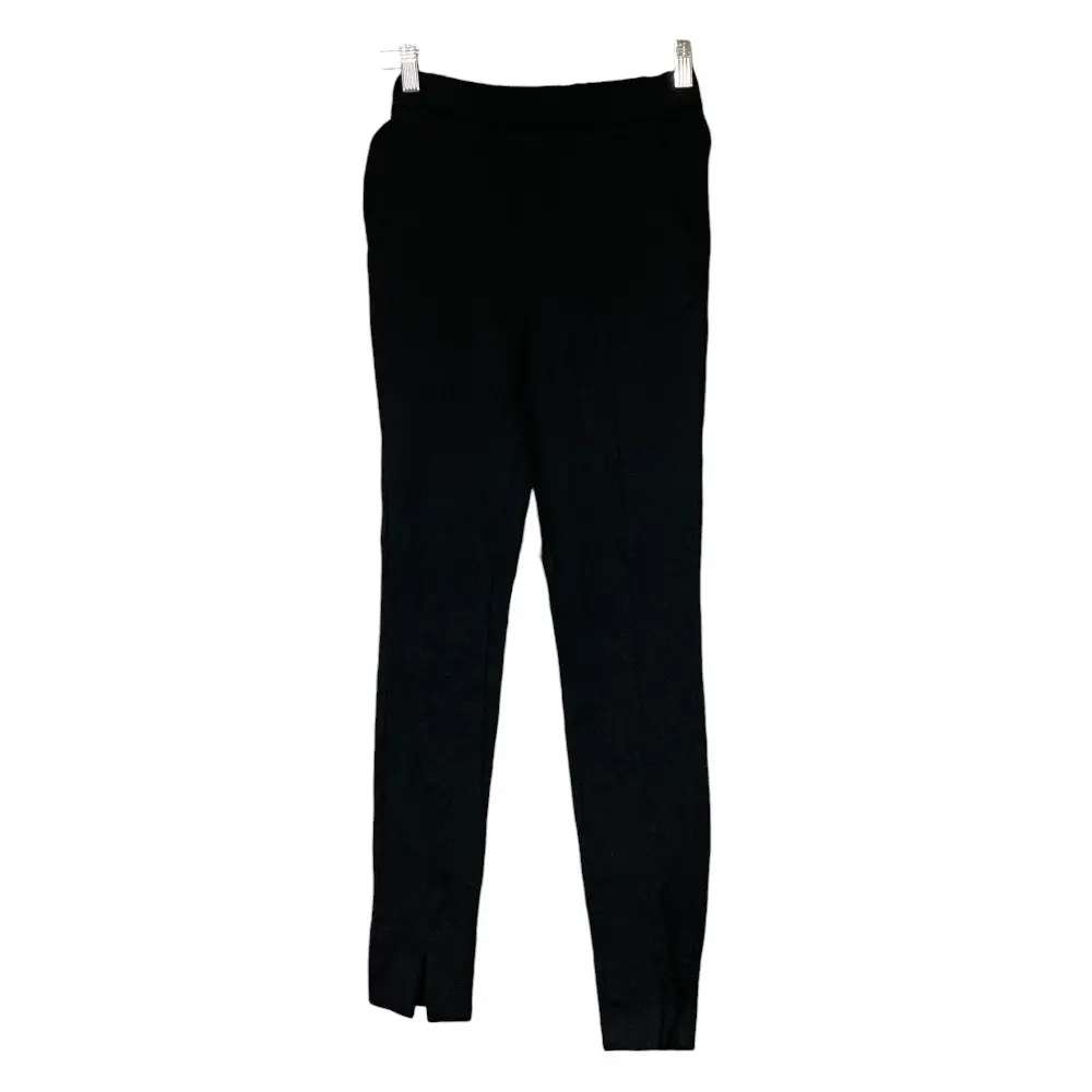 22AW yori ヨリ ぬくぬくフロントスリット レギパン パンツ YR2122-108AW サイズ34 ブラック 