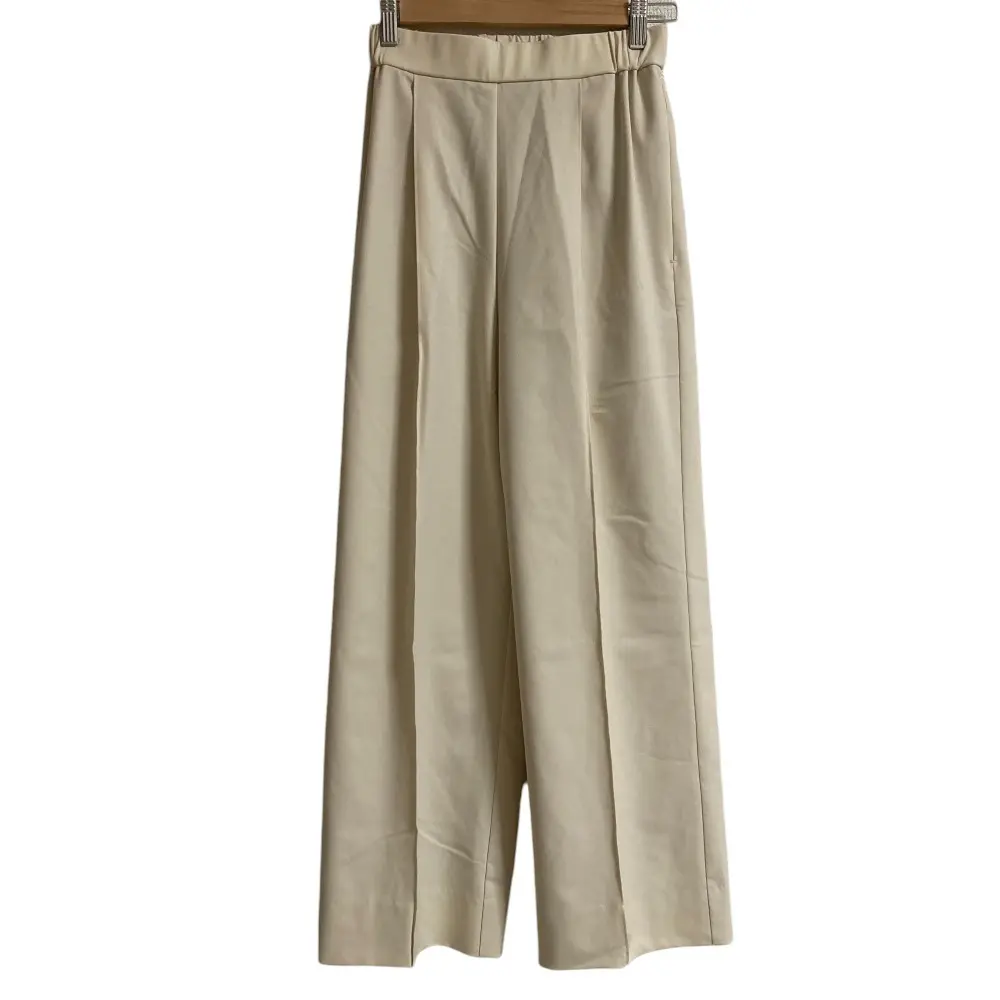 23AW yori ヨリ センタープリーツ ワイドパンツ YR22-23138AW サイズ34 ベージュ
