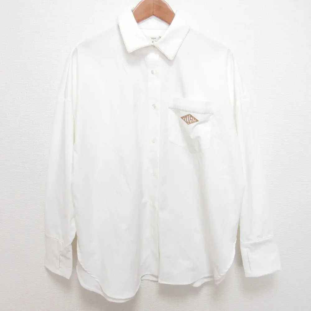25SS yori ヨリ UVカットオーバーシャツ YR21-25024SP サイズ36 ホワイト 