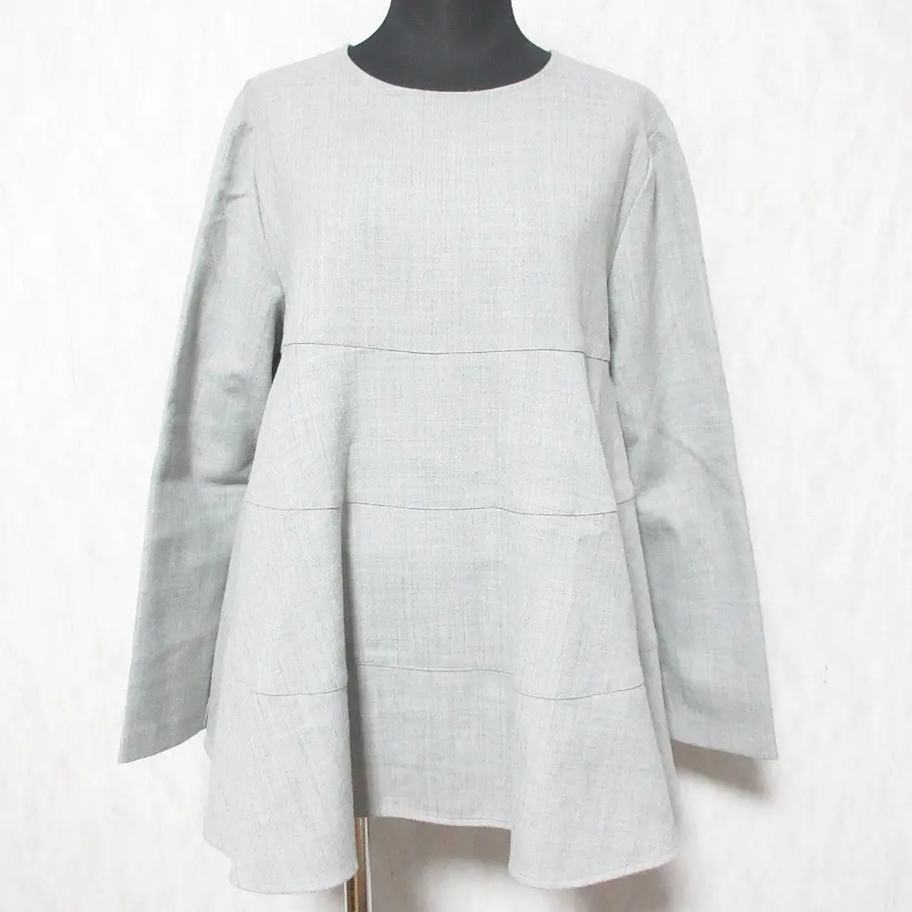 yori ヨリ ウールティアードブラウス YR2121-119AW サイズ38 グレー