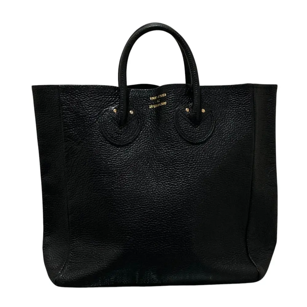 YOUNG & OLSEN ヤングアンドオルセン エンボスレザー トートバッグ ブラック