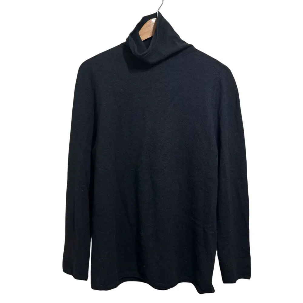 YURI PARK ユリパーク シルク×カシミヤブレンド タートルネック 長袖 ニット セーター 48 ブラック