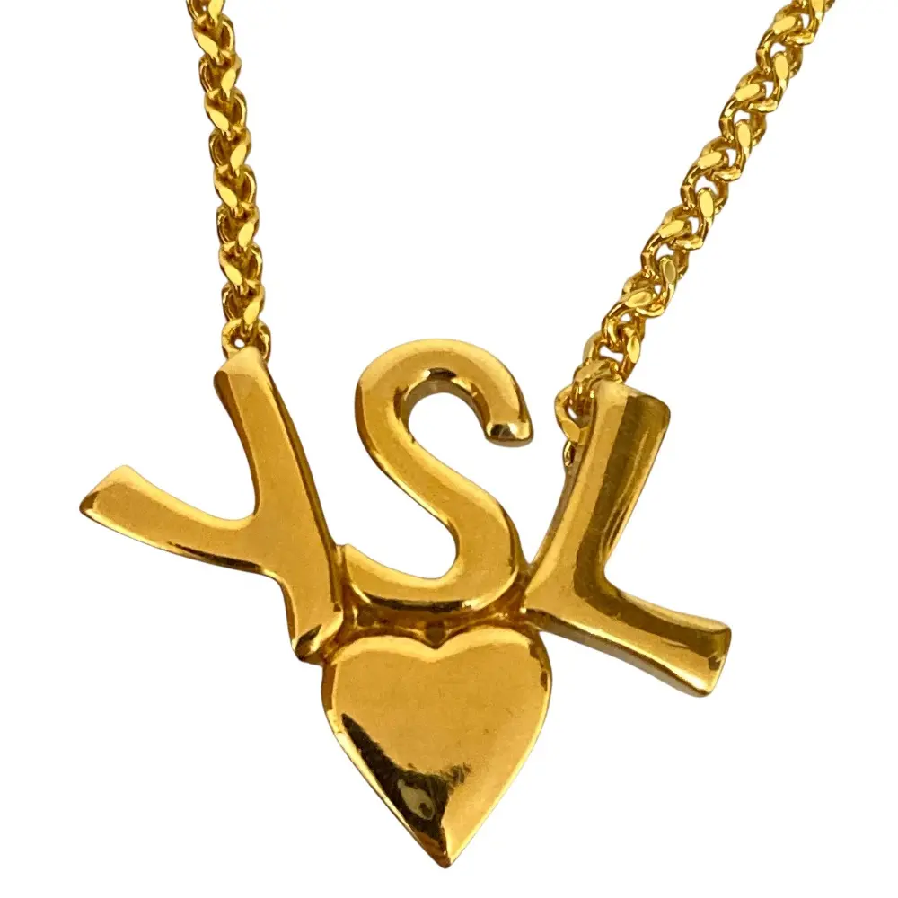 Yves Saint Laurent イヴサンローラン YSLハートネックレス ペンダント ゴールドカラー