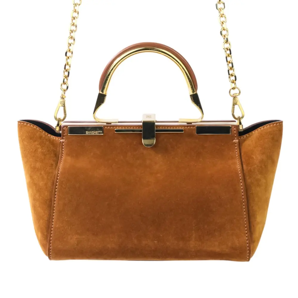 ZANCHETTI ザンケッティ SUEDE AMLETO 20 3way アムレット スエードレザー ショルダーバッグ キャメル