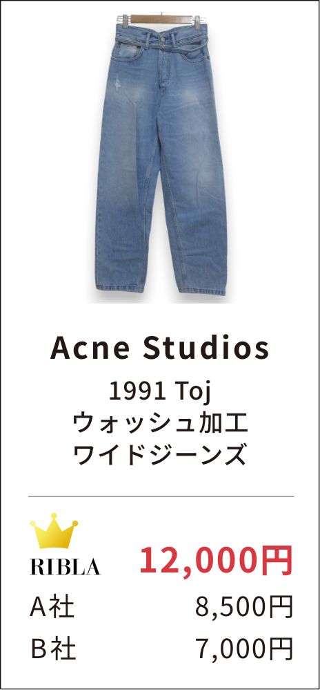 Acne Studios 1991 Toj ウォッシュ加工 ワイドジーンズ
