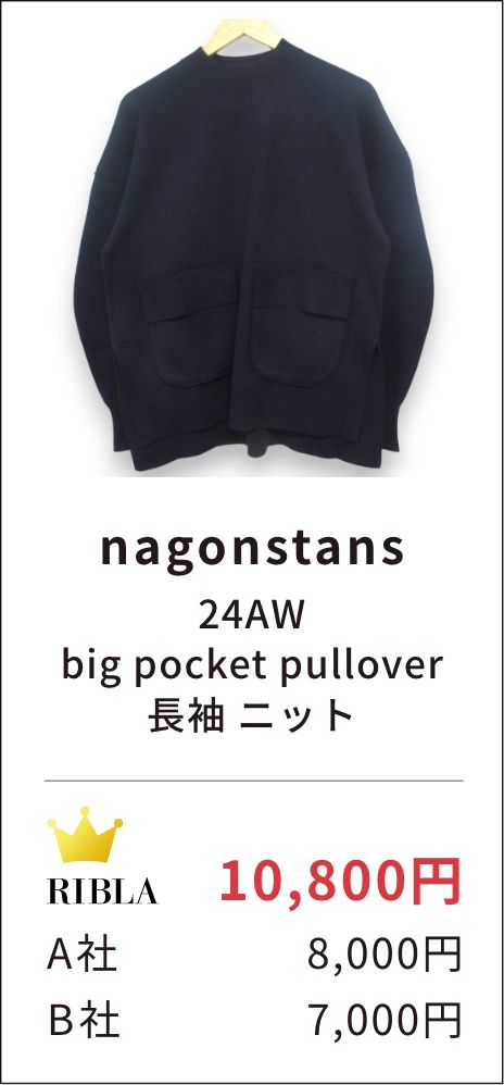 nagonstans 24AW big pocket pullover 長袖 ニット