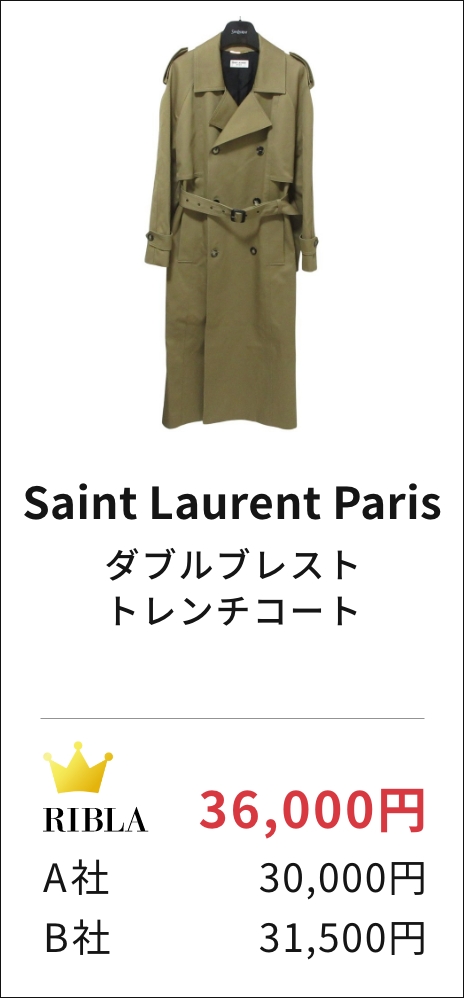Saint Laurent Paris ダブルブレスト トレンチコート